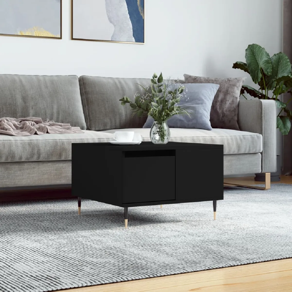 vidaXL - Table basse - Noir - 55x55x36,5 cm - Image 3