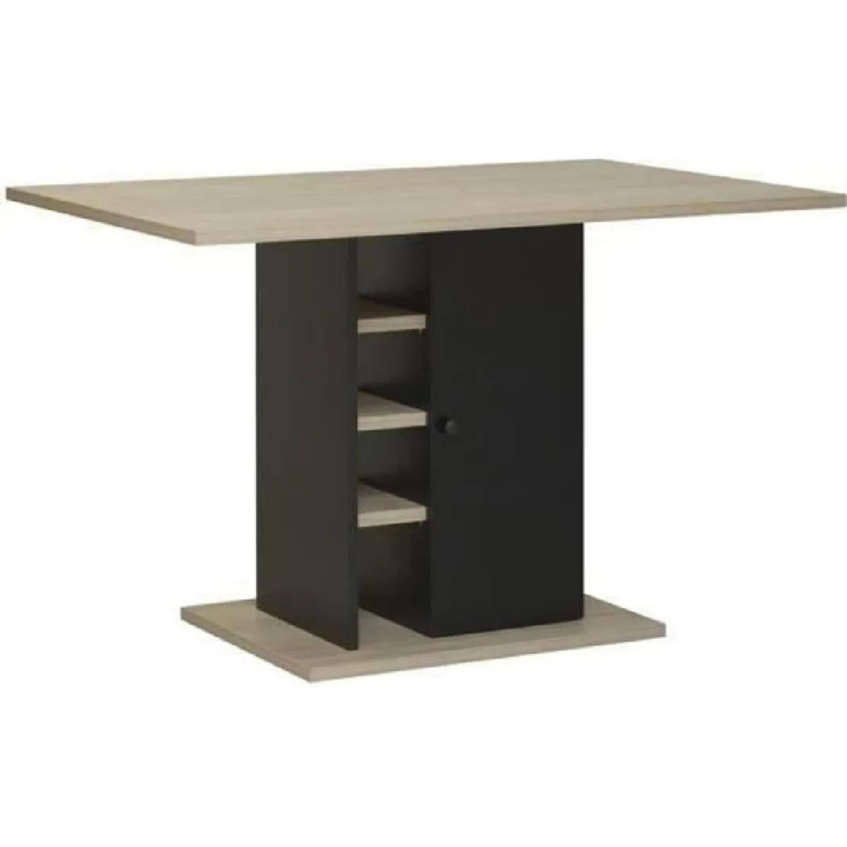 Gami Noir Table À Manger Rectangulaire - Chêne Et