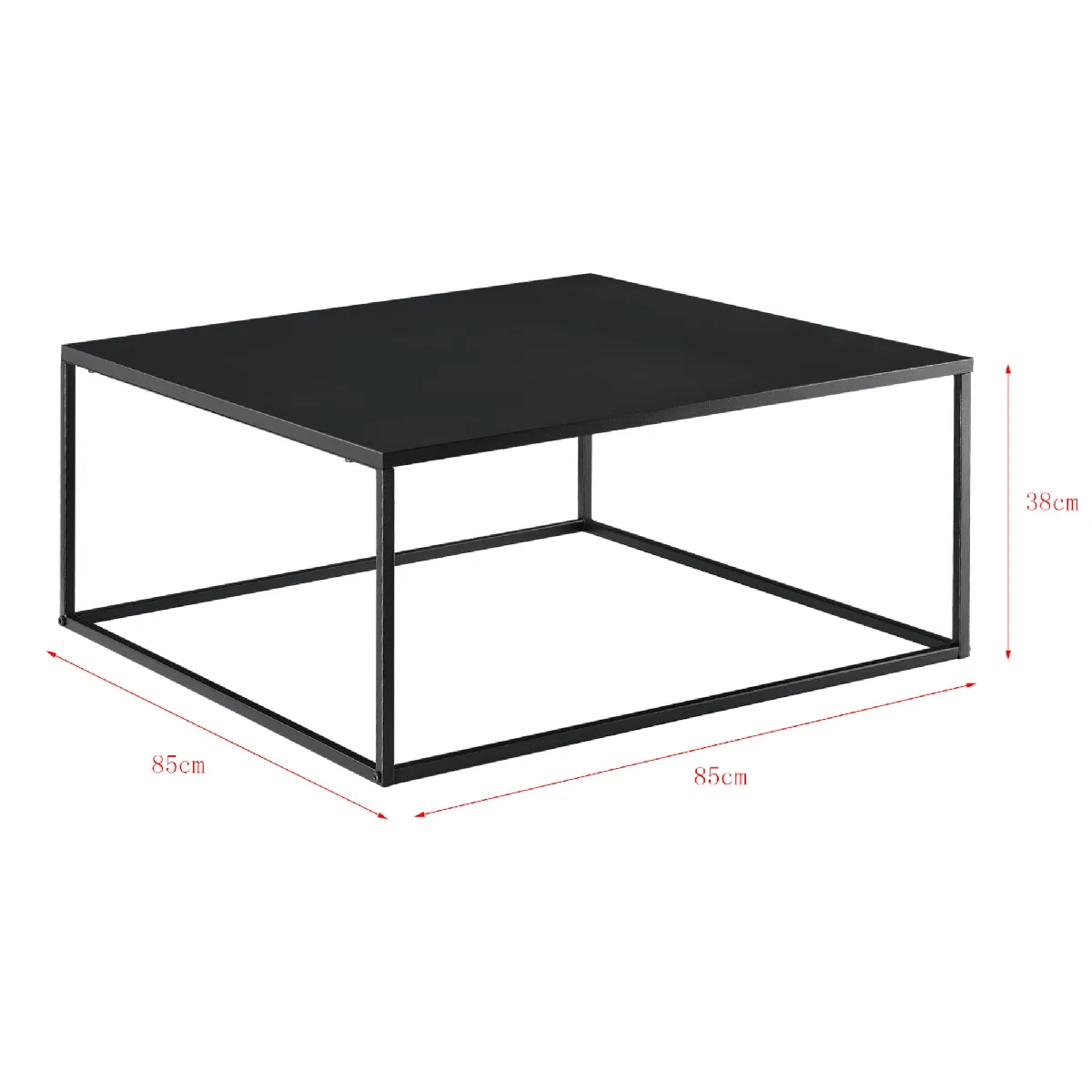 Comparer les prix de Table basse carrée - Noir mat 85 cm