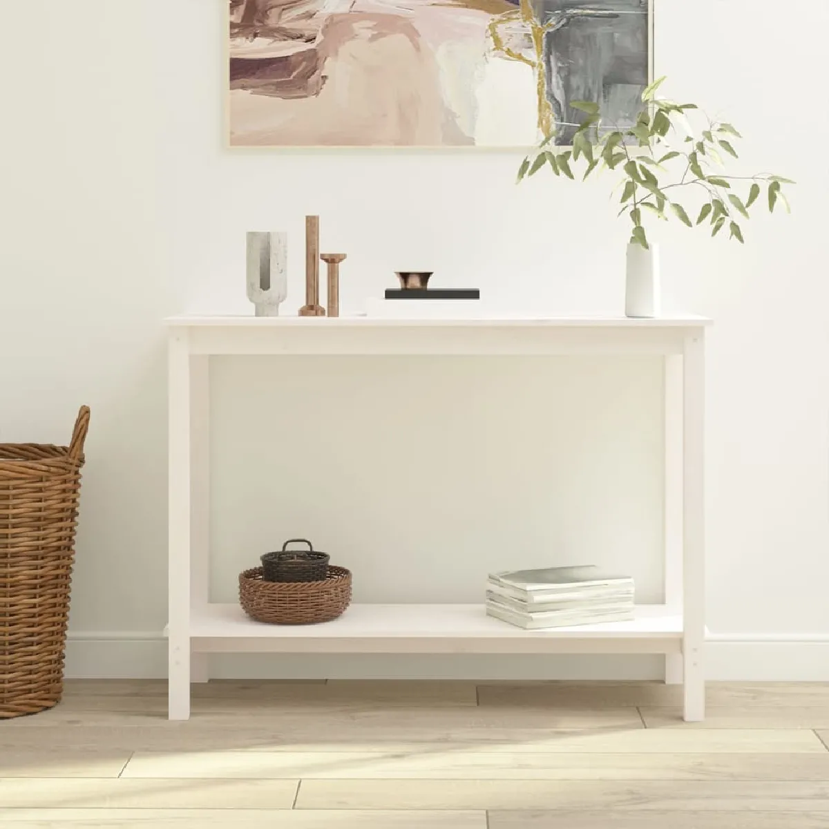 Vidaxl Blanc Table Console 110X40x80 Cm