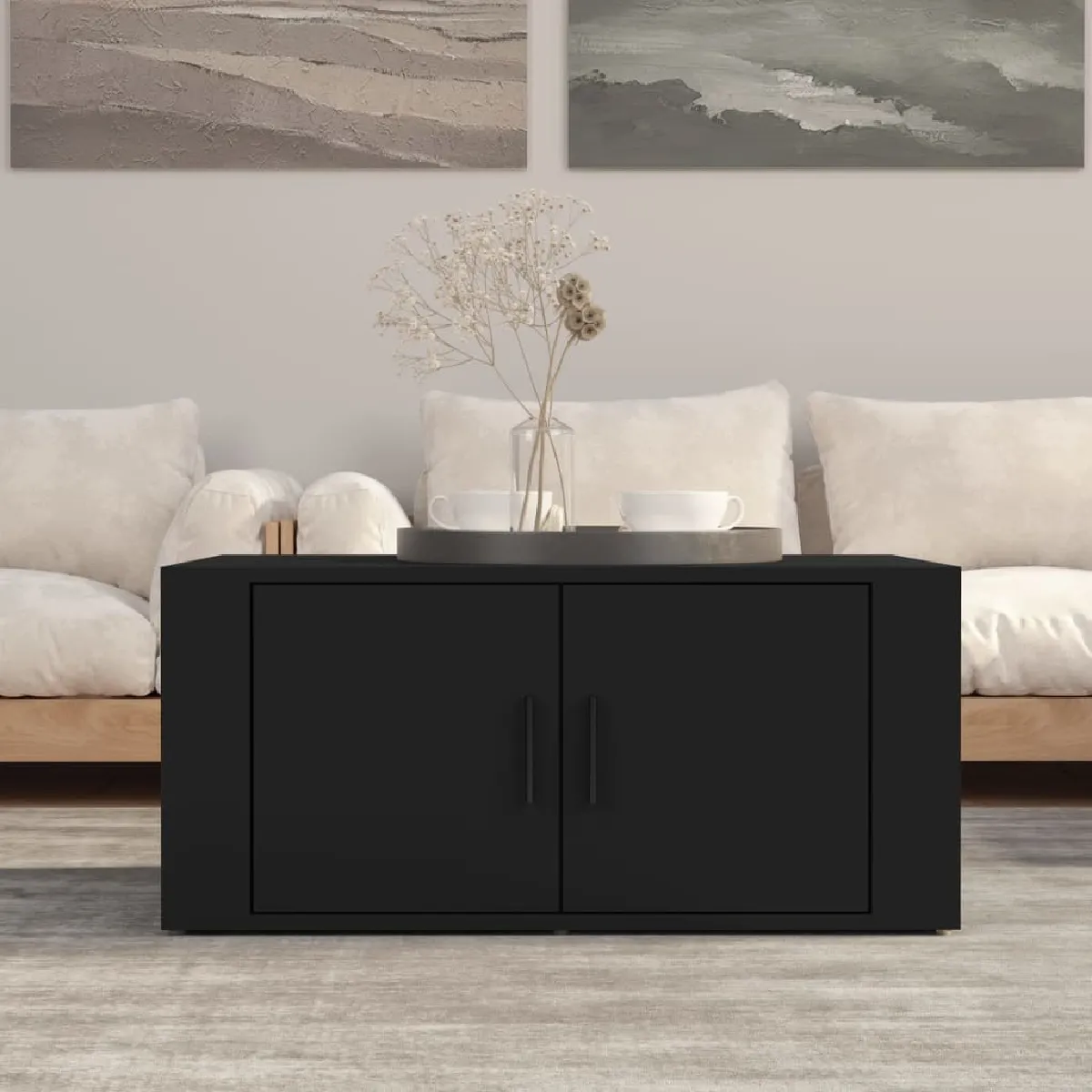Vidaxl Noir Table Basse 80X50