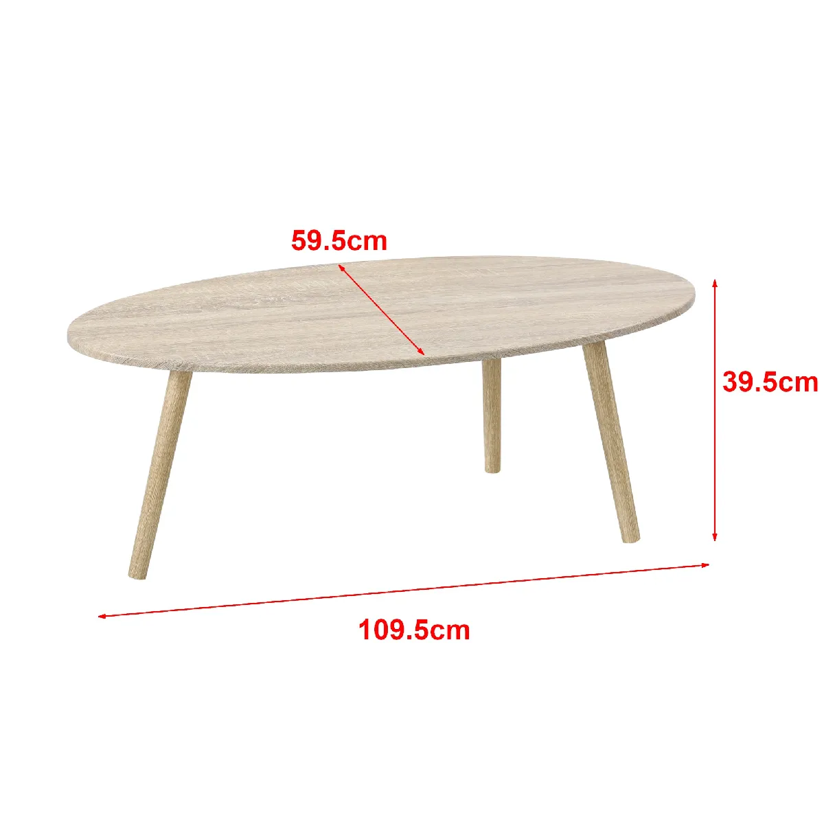 Comparer les prix de Helloshop26 Table Basse Stylée - Effet Chêne