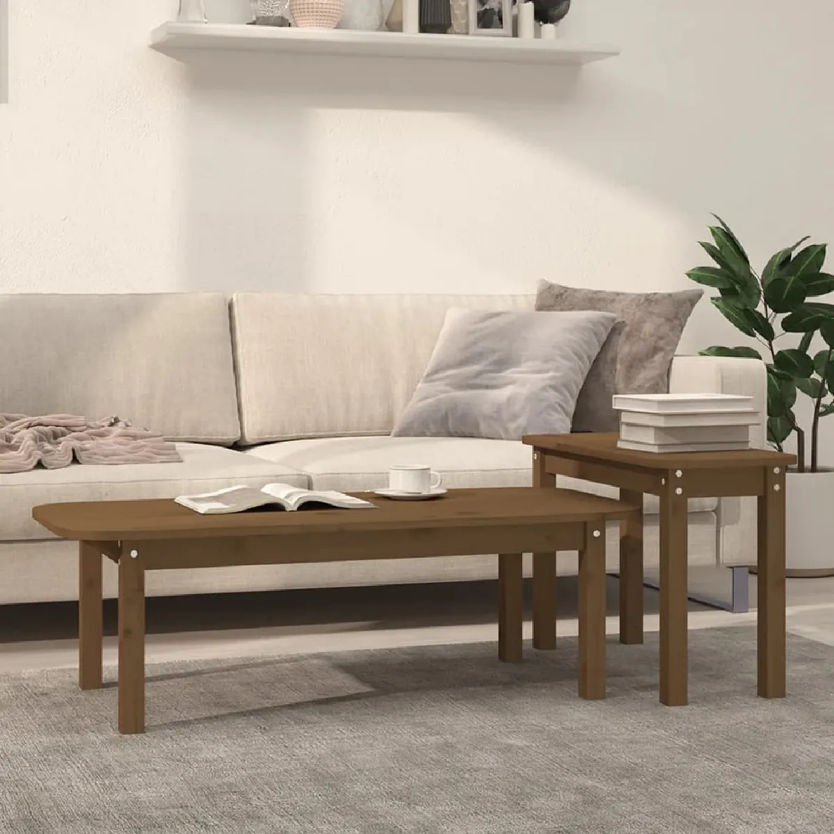 Vidaxl Ensemble De Tables Basses Pin