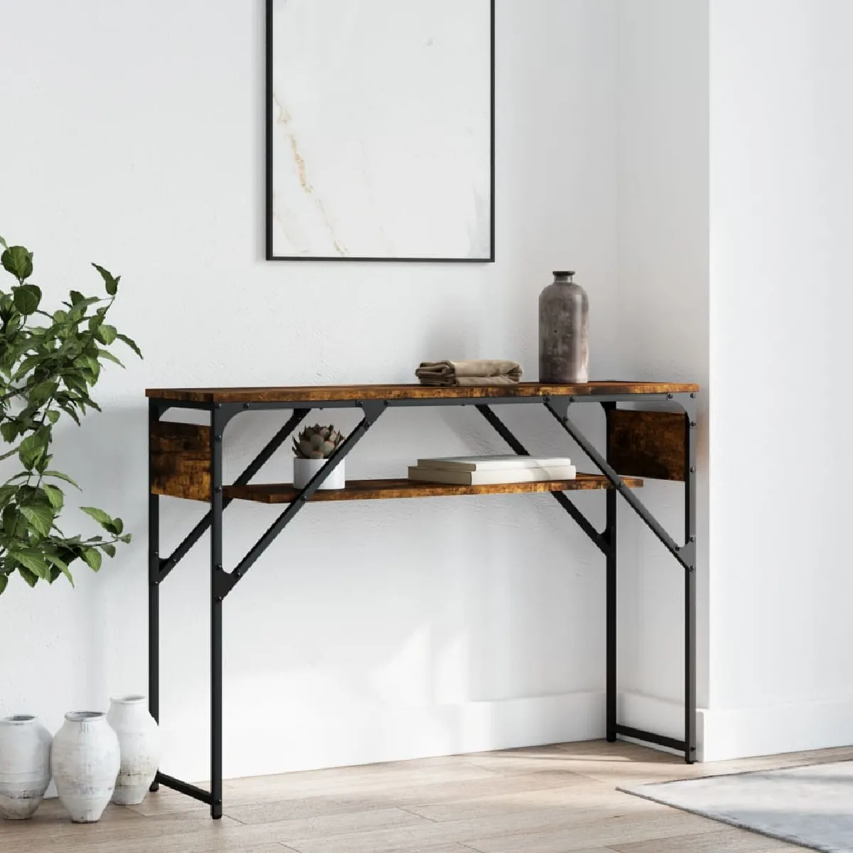 vidaXL - Table console - Chêne - 105x30x75 cm - Image 2