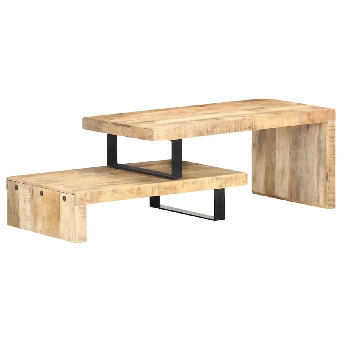 VIDAXL - Table basse - Lot de 2 - Bois de manguier massif - Image 2