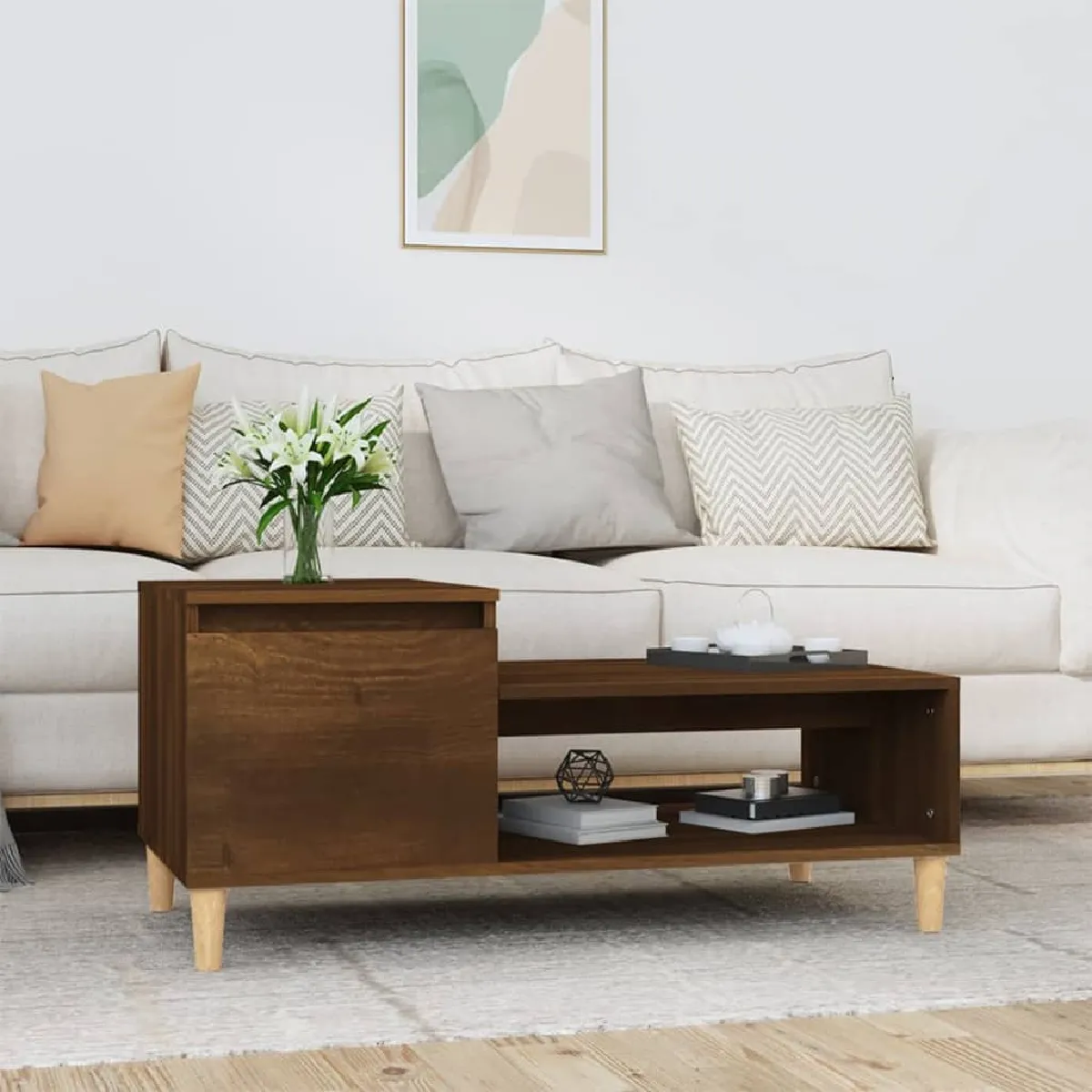 Vidaxl Marron Table Basse 100X50 Cm - Chêne