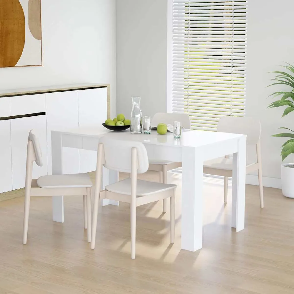 vidaXL - Table à manger - Blanc - 140x74,5x76 cm - Image 2