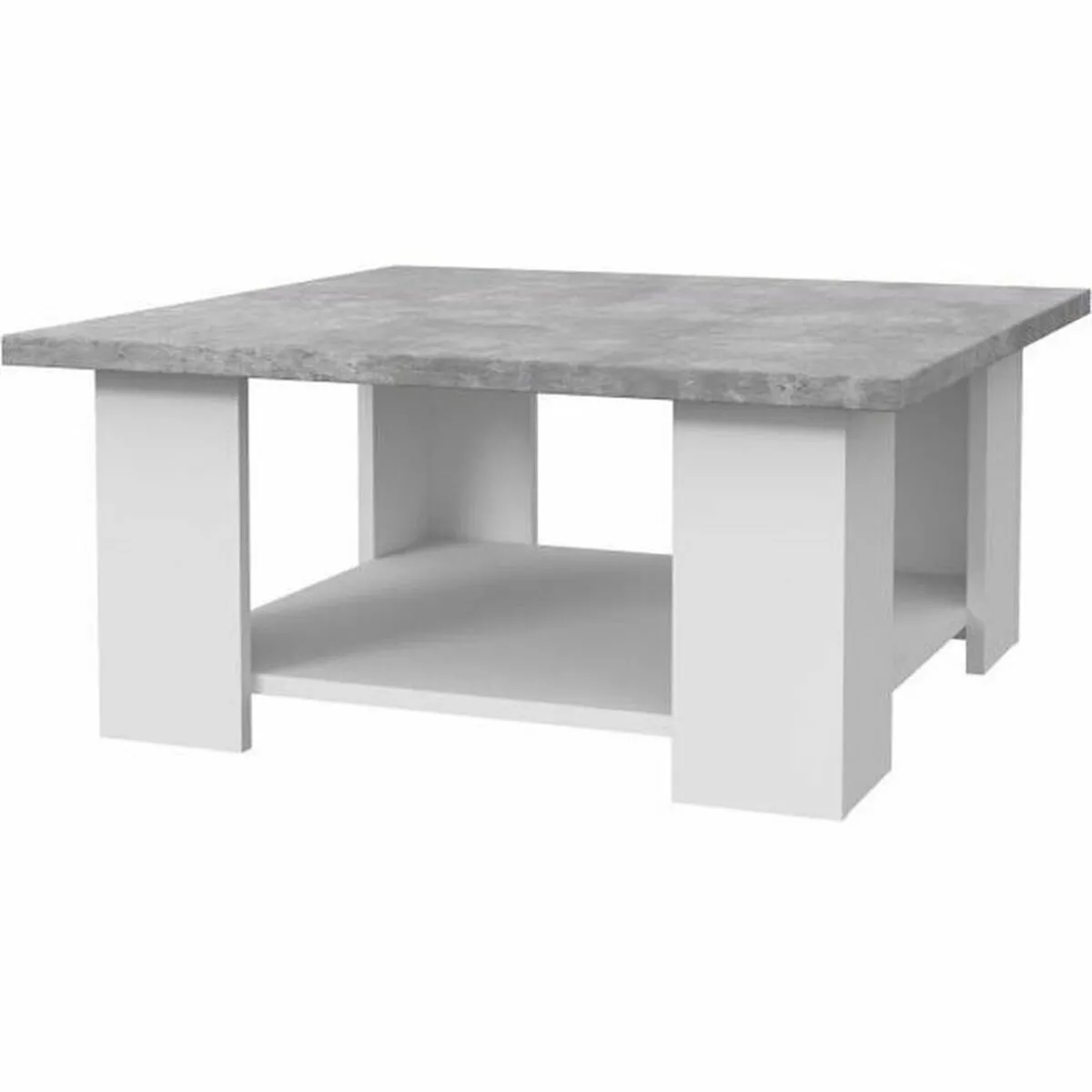 PILVI Table basse - Blanc/béton gris