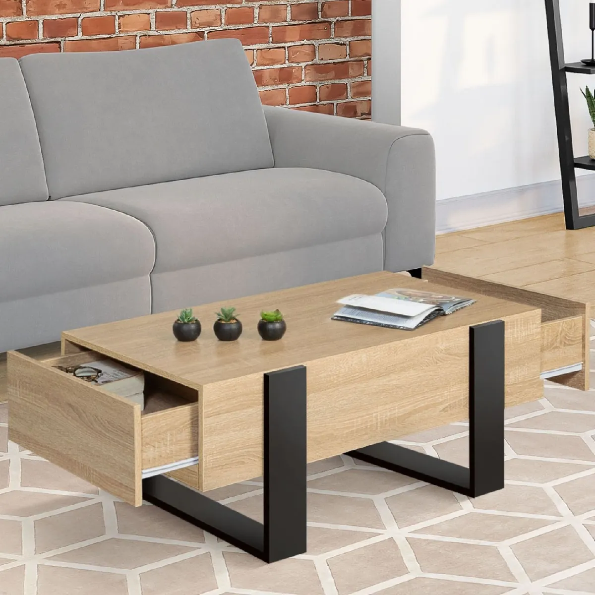 MARKET Table basse PHOENIX avec tiroirs