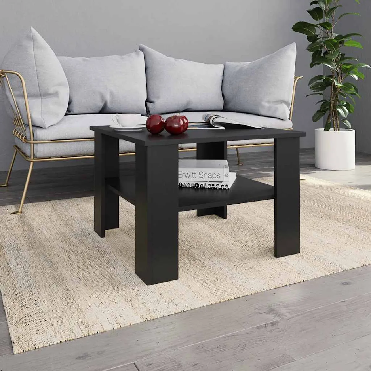 Vidaxl Table Basse Noir 60x60x42 cm