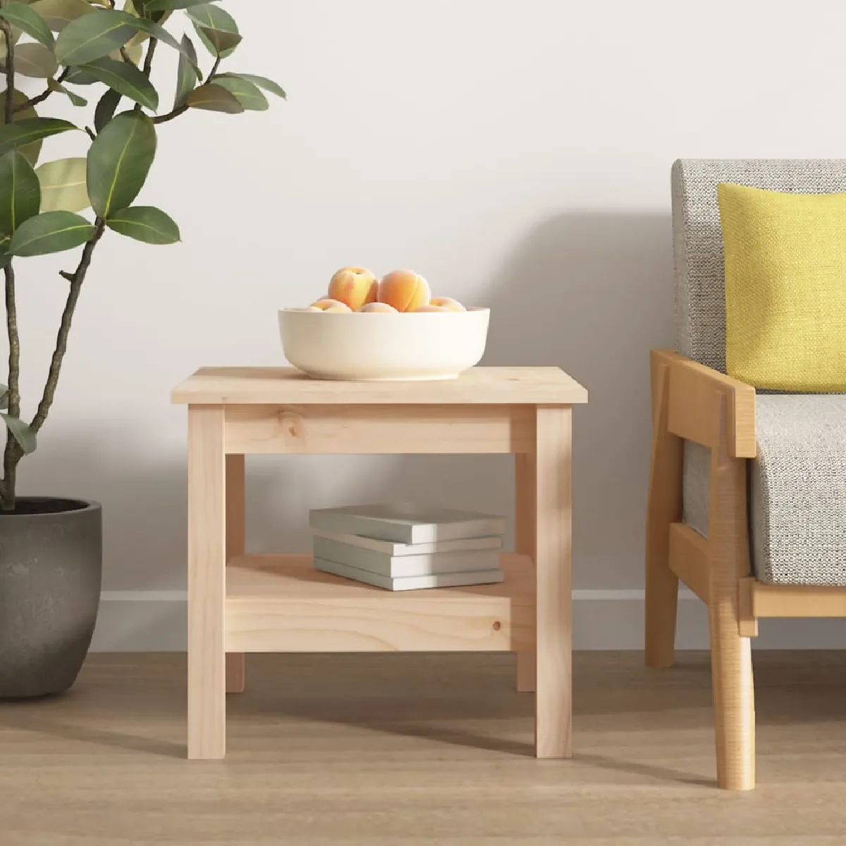Comparer les prix de vidaXL Table basse 45x45x40 cm - Bois de pin massif