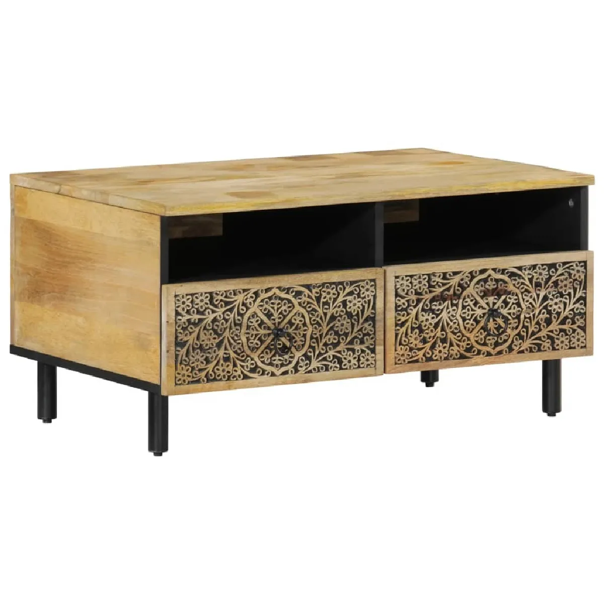 Comparer les prix de Maison Chic Table Basse Manguier 80x54x40 cm