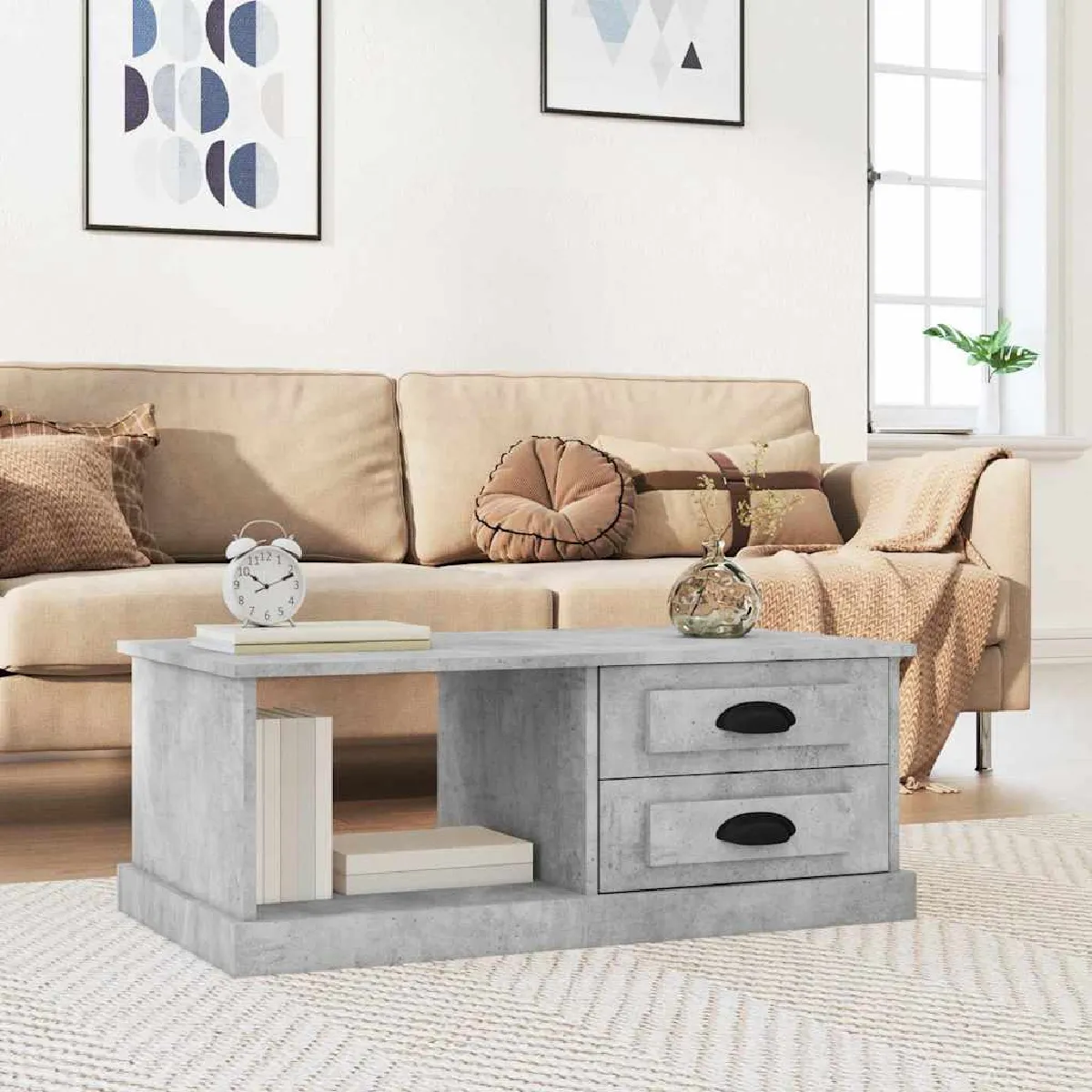 Vidaxl Gris Table Basse Béton