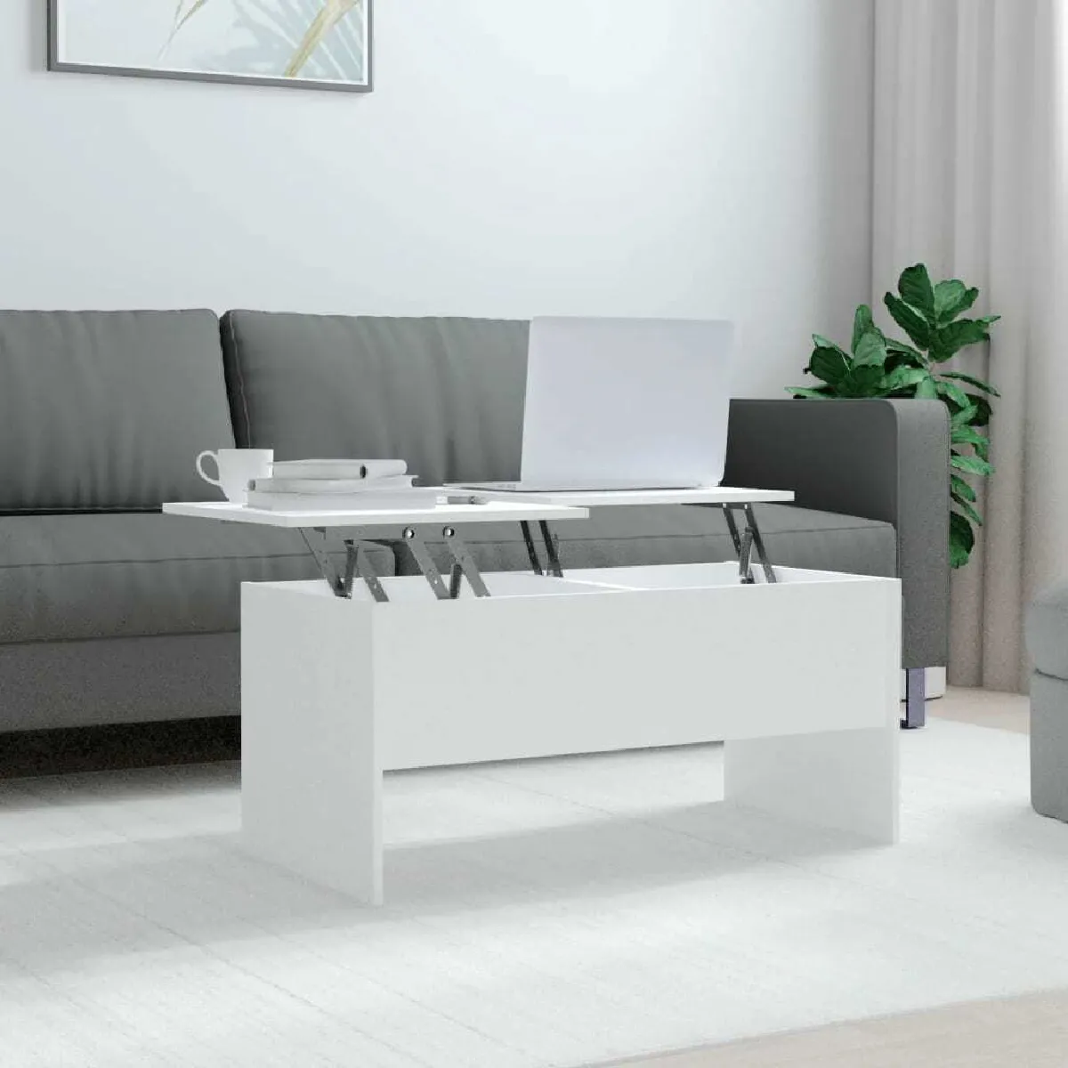 Comparer les prix de Table basse Maison Chic 102x50,5x46,5 cm Blanc
