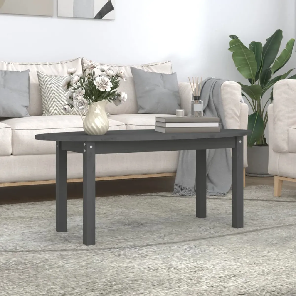 Vidaxl Gris Table Basse - 110X55x45 Cm