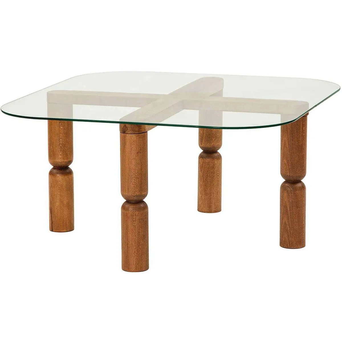 Comparer les prix de Hanah Home Table basse bois massif et verre