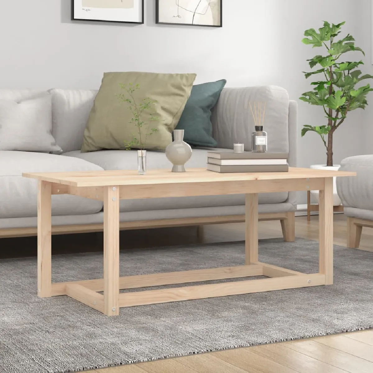 Vidaxl Table basse Bois de Pin - vue 4