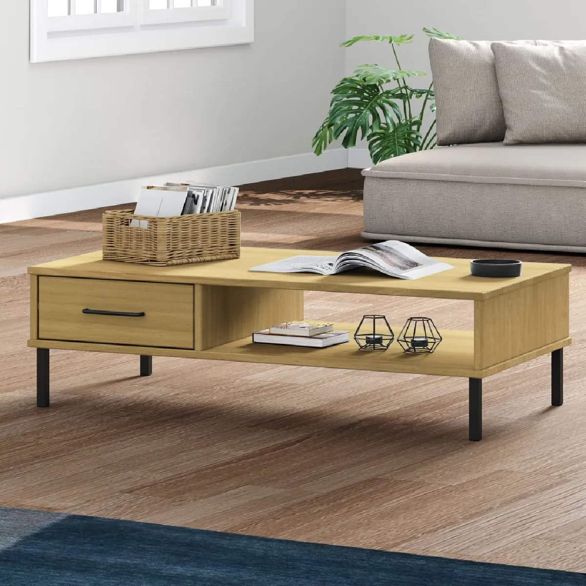 Vidaxl Table basse Bois de Pin - vue 2
