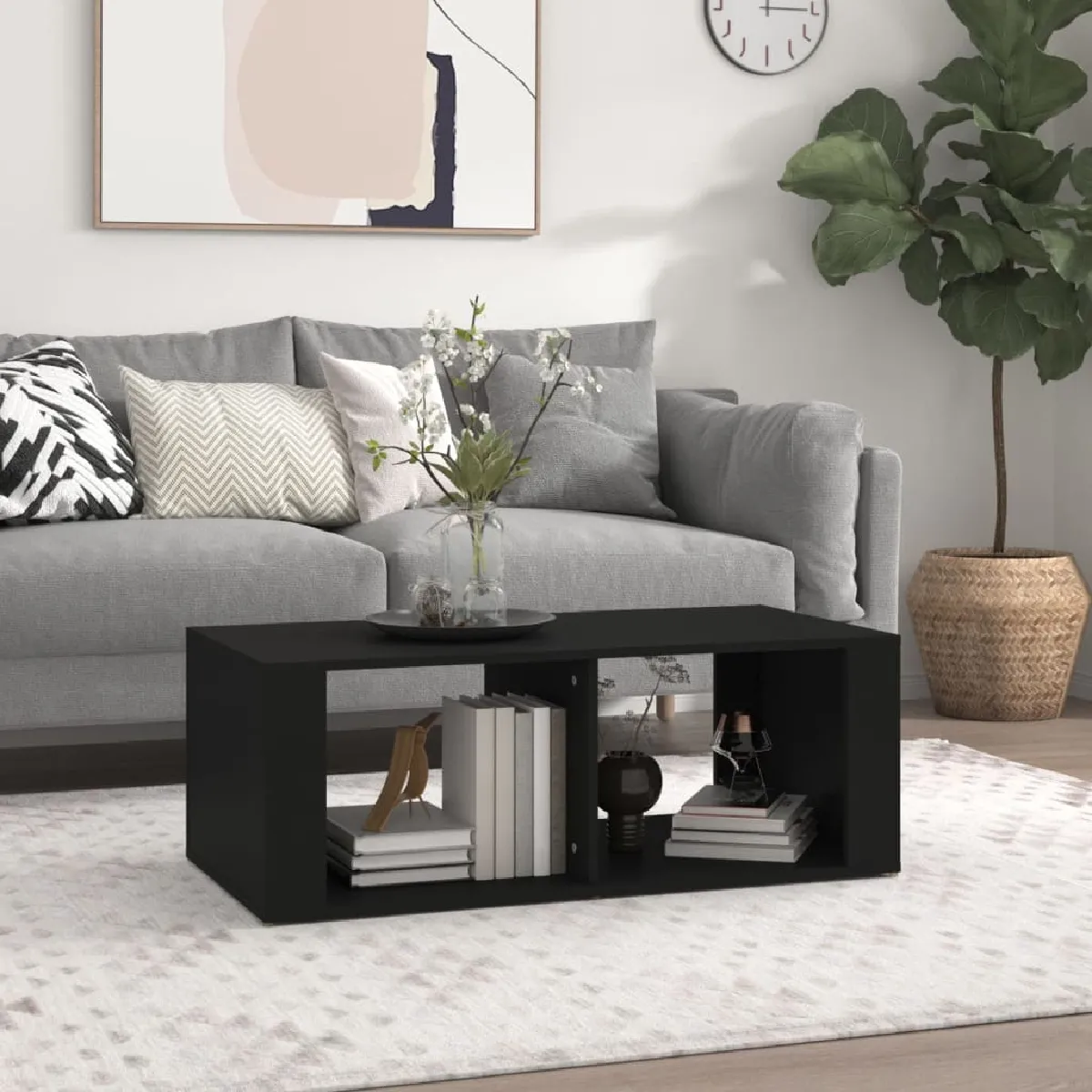 Vidaxl Noir Table Basse 100X50x36 Cm