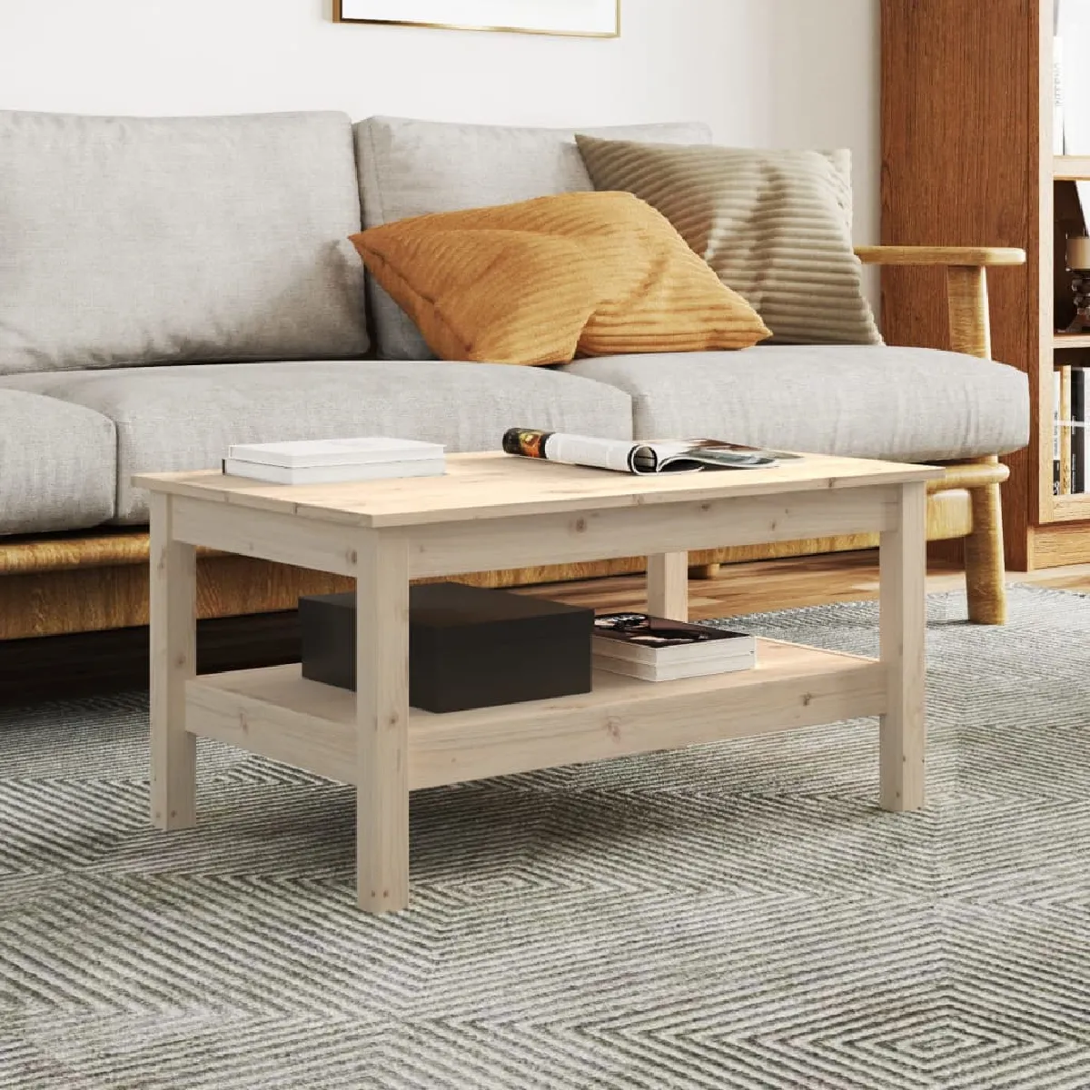 Vidaxl Table basse Bois de pin massif 80x50x40 cm