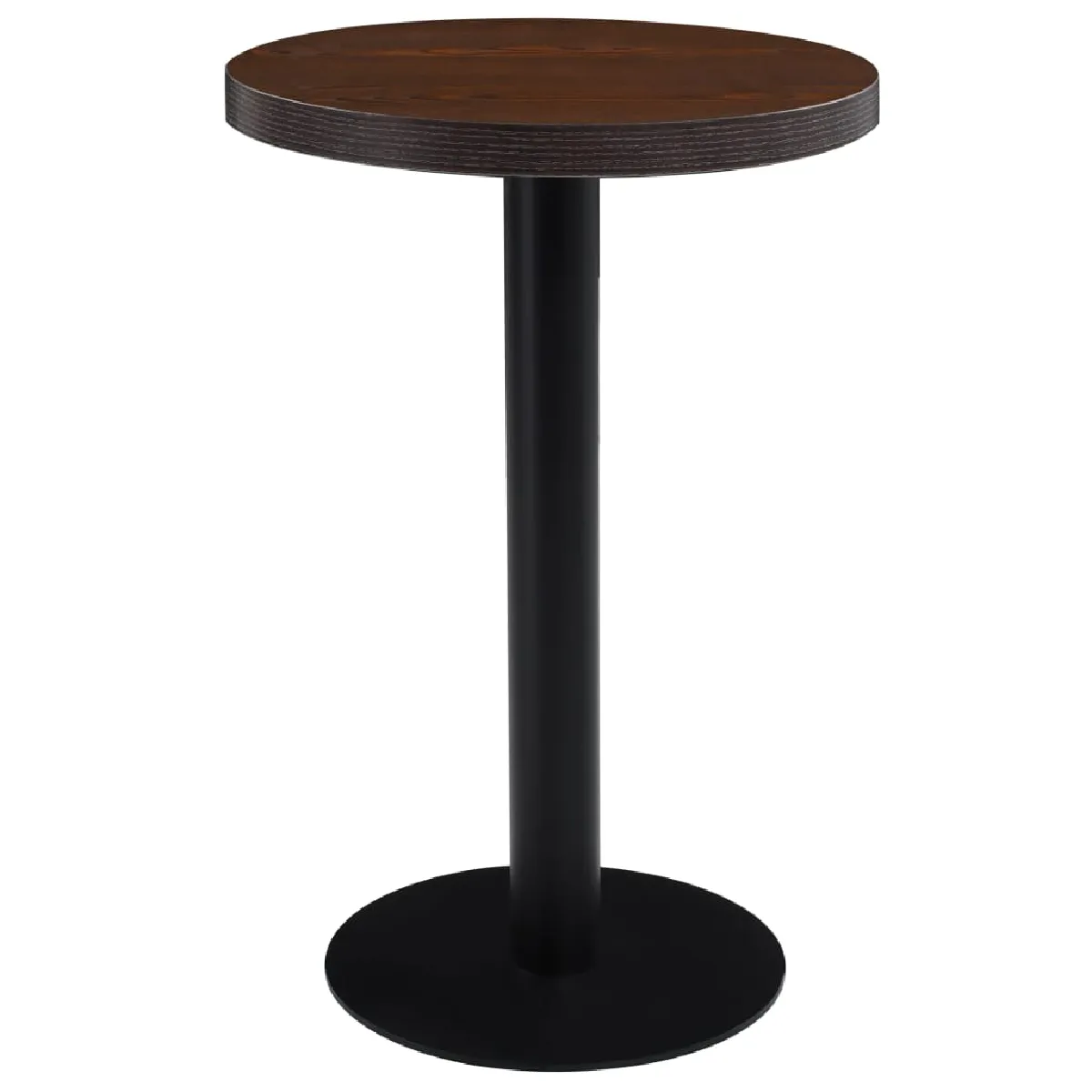vidaXL Table de bistro - Marron foncé Noir
