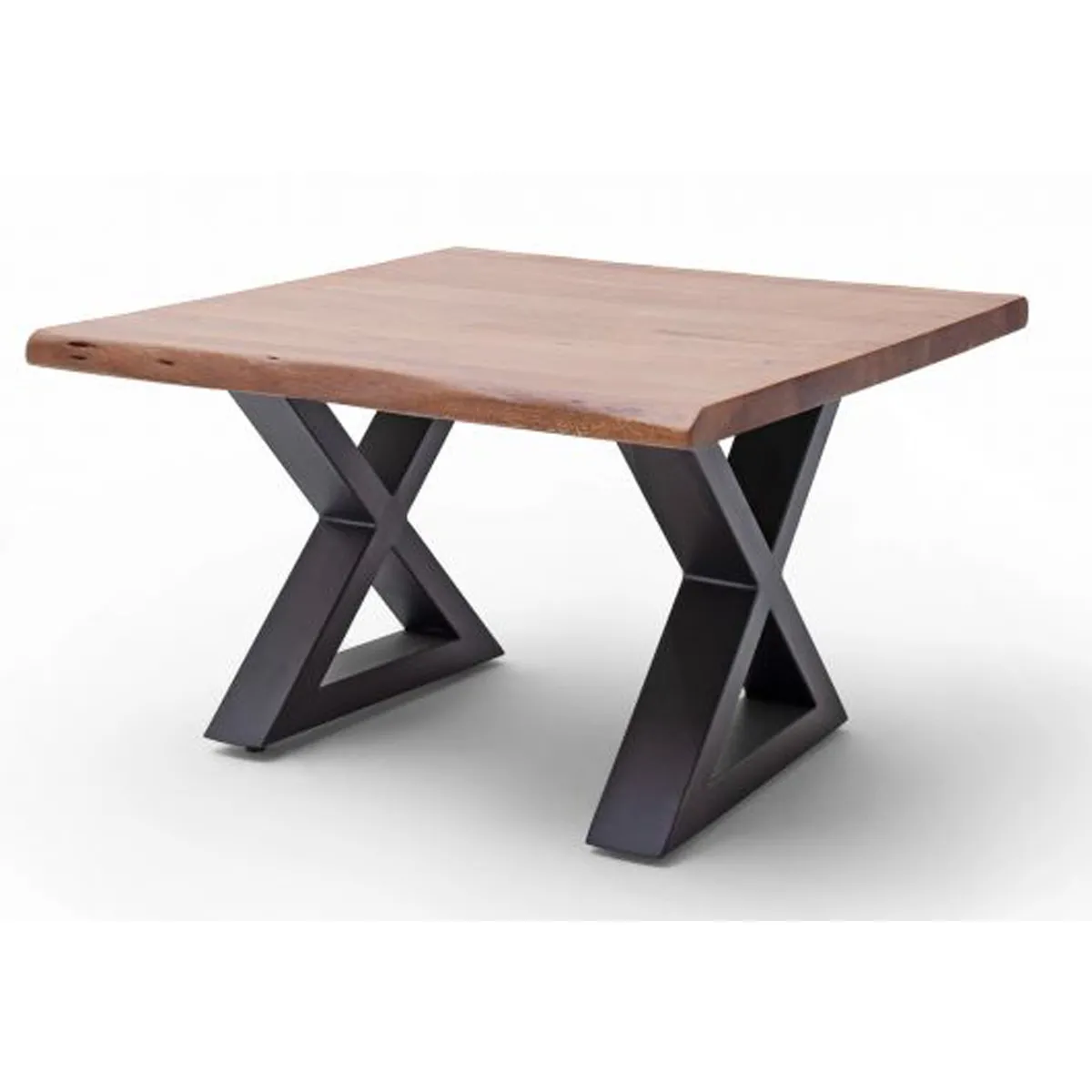 Comparer les prix de Table basse acacia massif et acier 75 cm