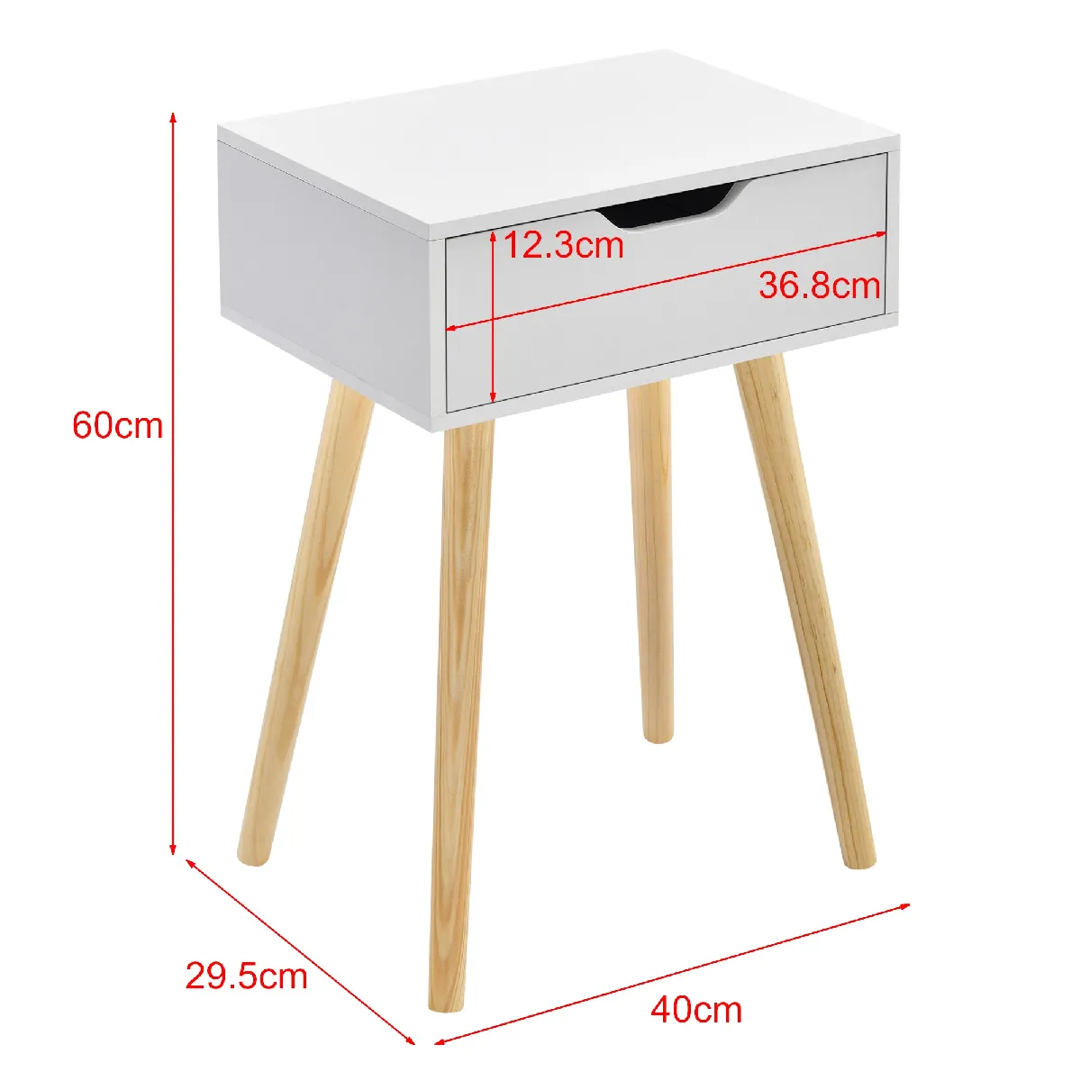 Comparer les prix de Table basse avec tiroir PVC 60 cm blanc