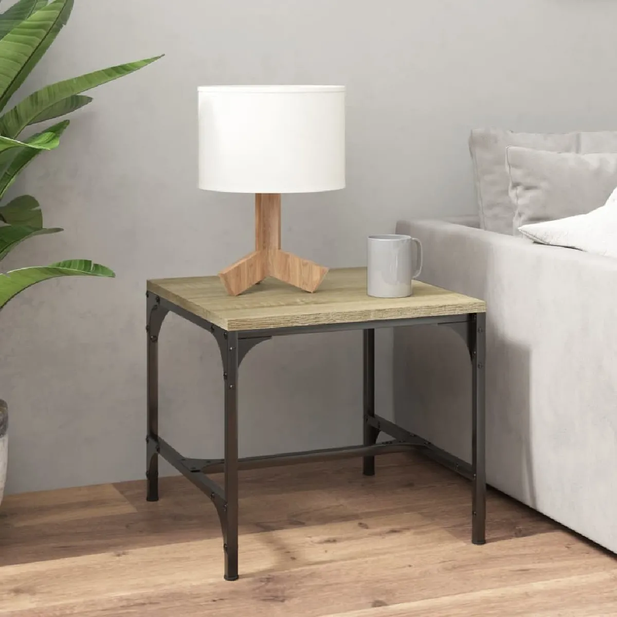 Comparer les prix de Table Basse Chêne Sonoma 50x50x35 - Maison Chic