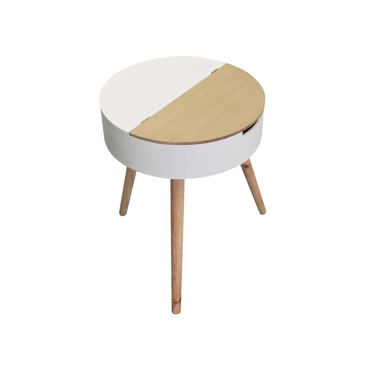 The Home Deco Factory Blanc Guéridon Rond - Naturel