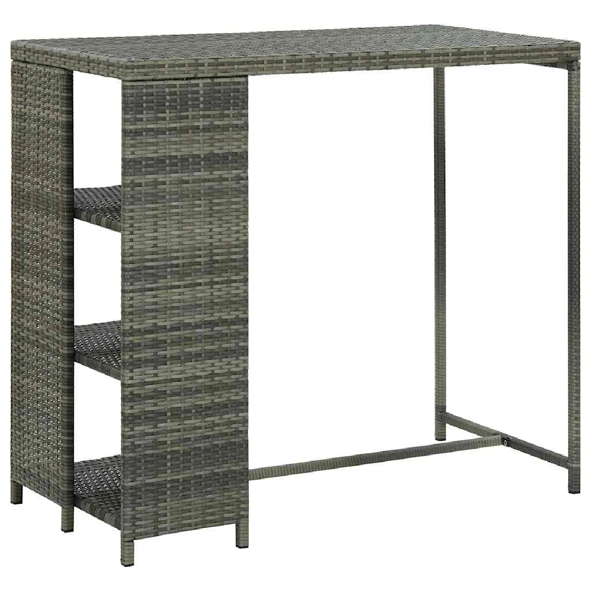 VIDAXL - Table haute avec étagère - 120x60x110 cm - Gris - Image 2