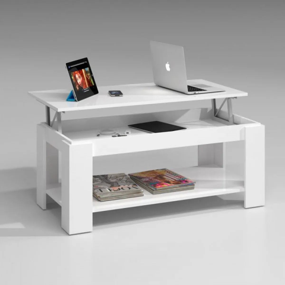 Meilleurs prix pour Table Basse Relevable RUINUI Blanche