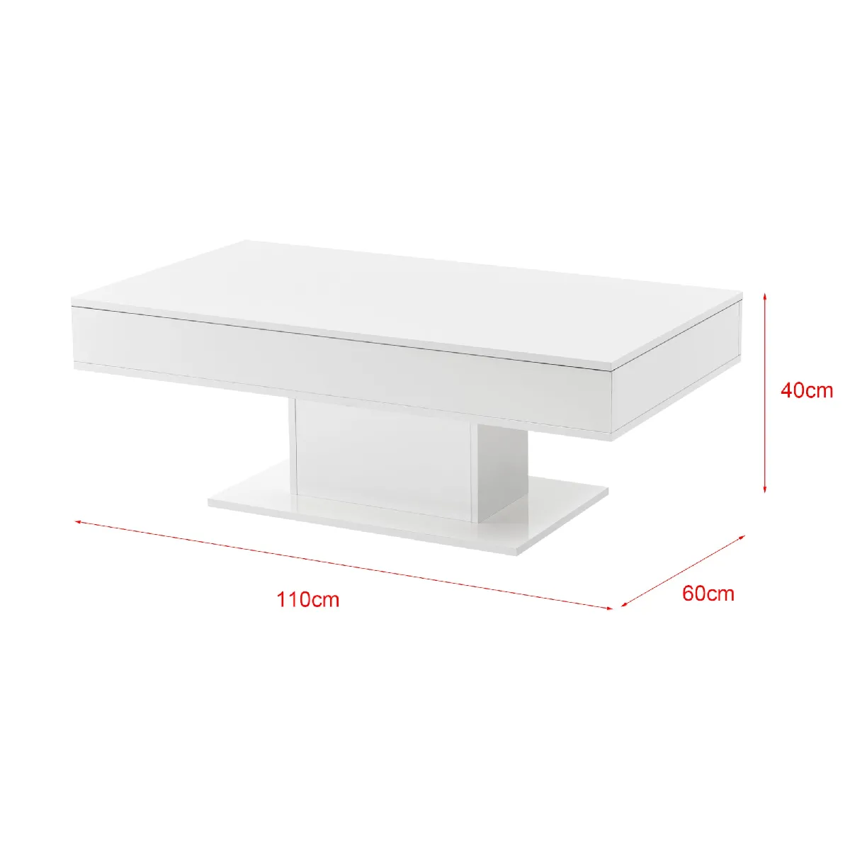 Comparer les prix de Table basse blanc avec rangements 110 cm