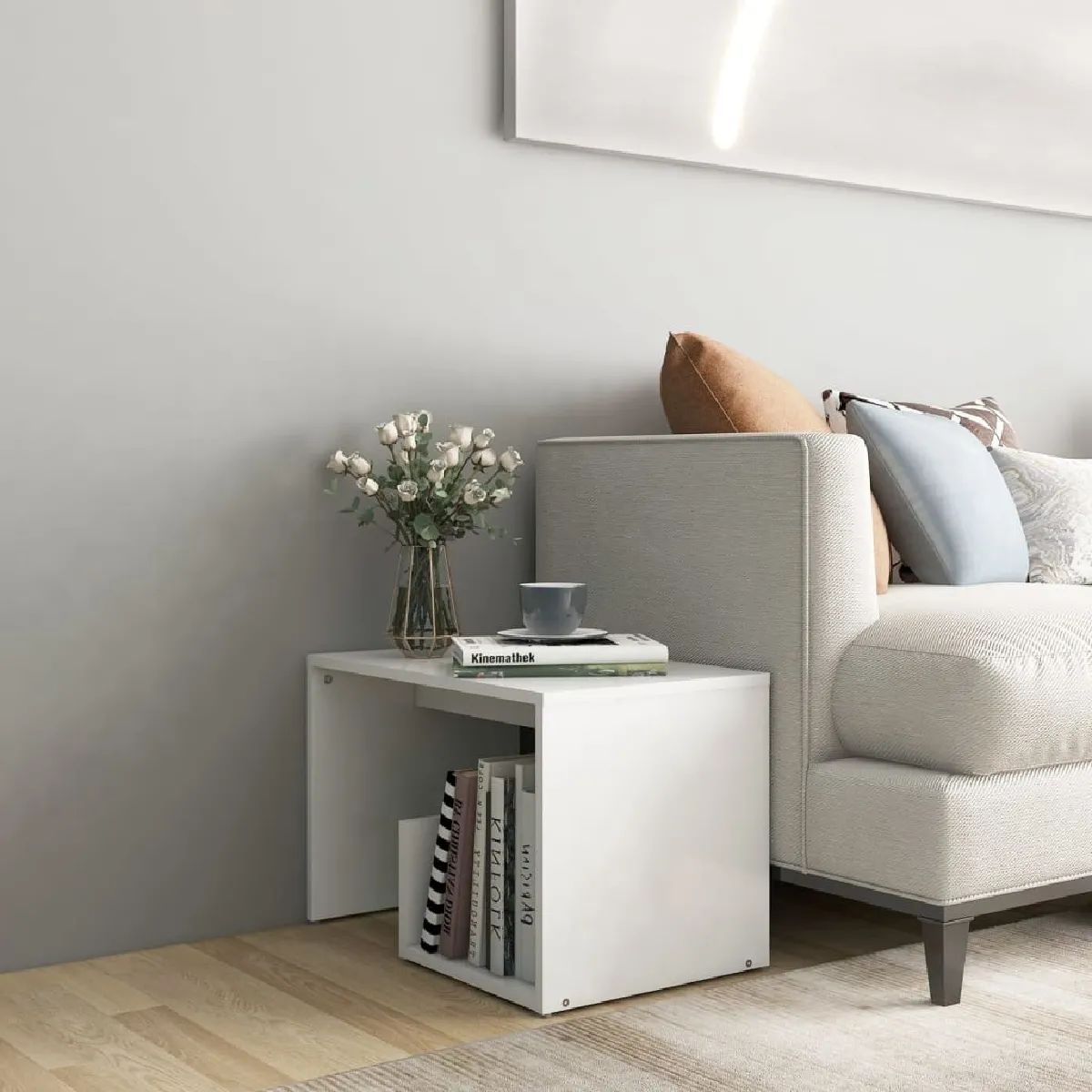 VIDAXL - Table d'appoint - Moderne - Blanc - 59x36x38 cm - Image 2