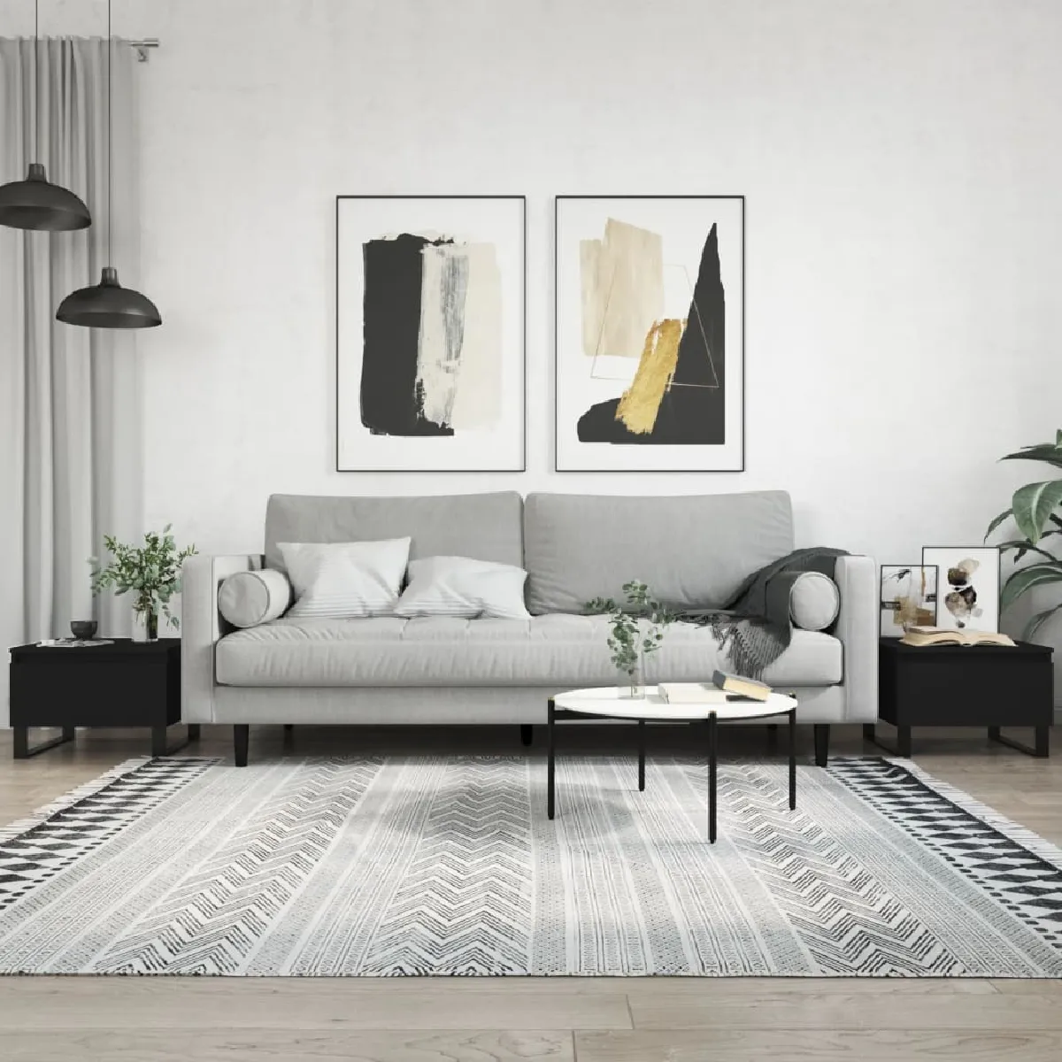 Comparer les prix de Maison Chic Lot de 2 Tables Basses - Noir