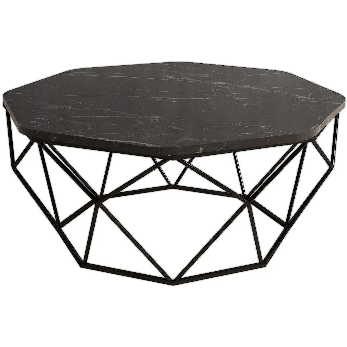 Comparer les prix de Hanah Home Table basse imitation marbre Diamond