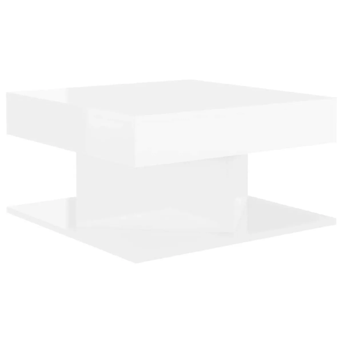 Comparer les prix de Maison Chic Table Basse Blanc Brillant 57x57x30 cm