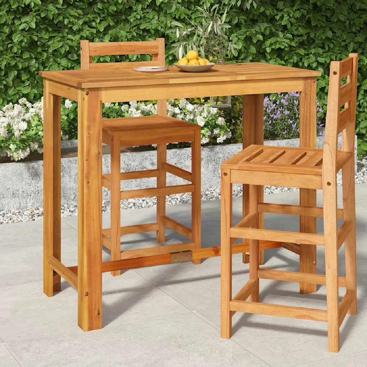 vidaXL Table de bar de jardin Bois d'acacia
