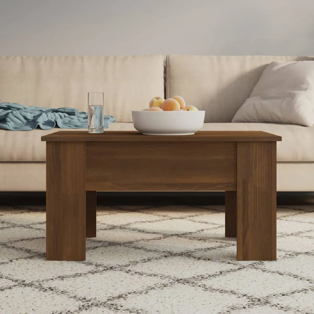 vidaXL Table basse 79x49 cm - Chêne marron