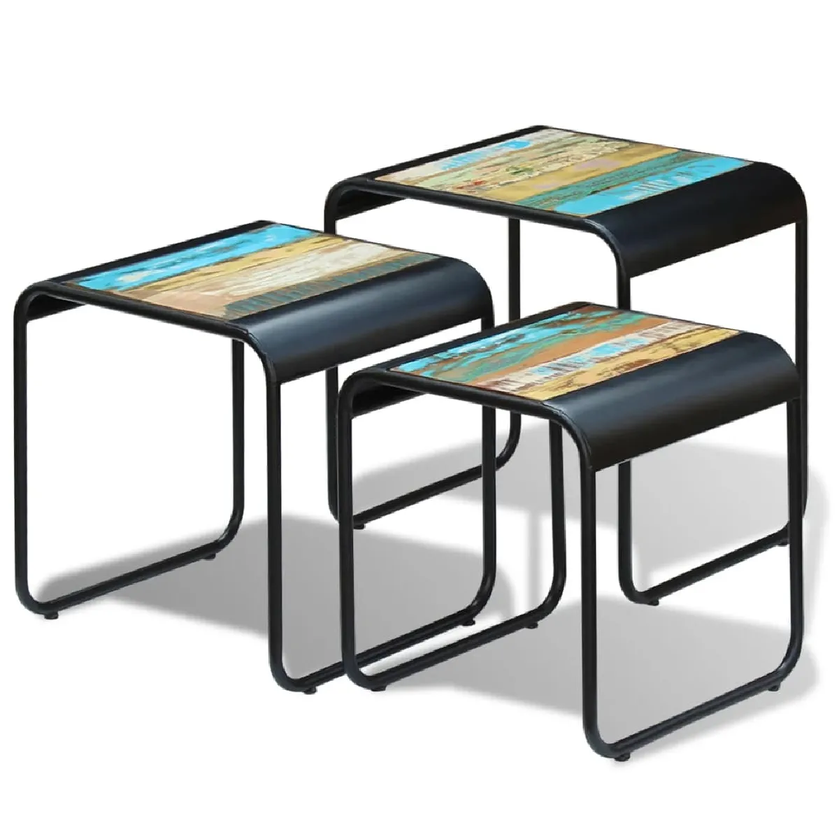 Vidaxl Tables Gigognes - Bois De Récupération