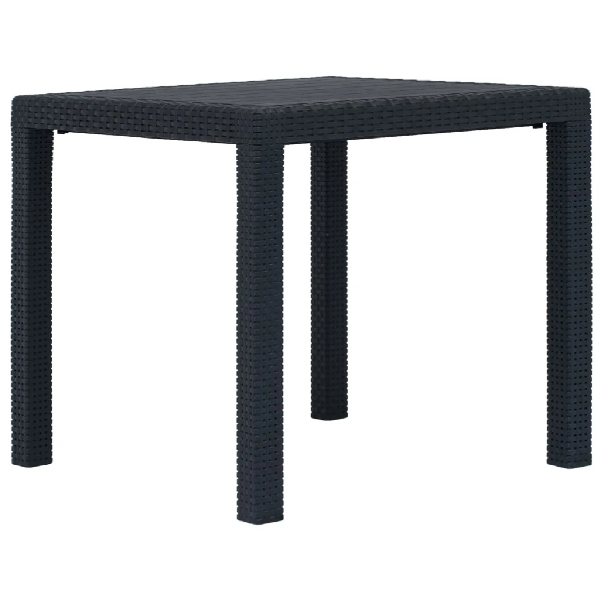 vidaXL Table de jardin 79x79 cm Plastique Aspect rotin - vue 2