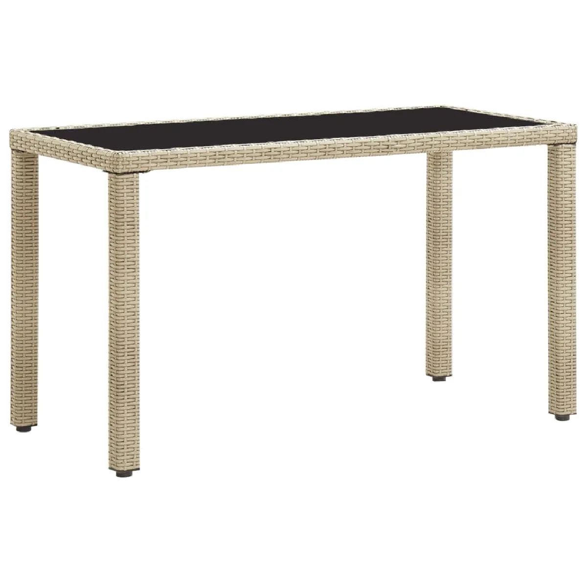 vidaXL Table de jardin résine tressée et verre - vue 3
