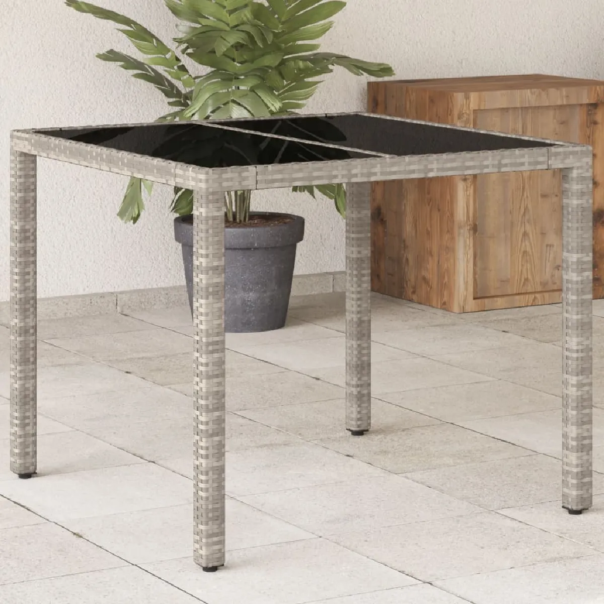 Vidaxl Table de jardin Gris - vue 1