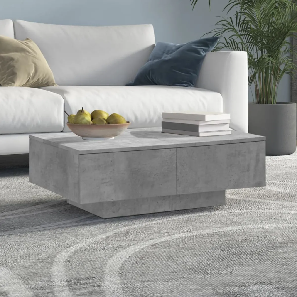 Comparer les prix de vidaXL Table basse Gris béton 90x60x31 cm