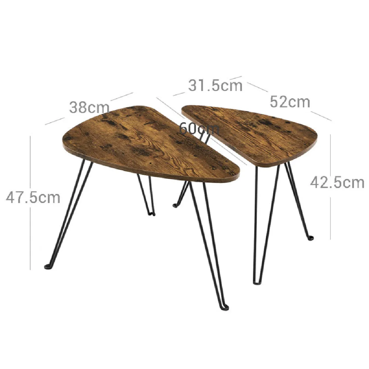 Comparer les prix de Tables gigognes industrielles - 2 pièces