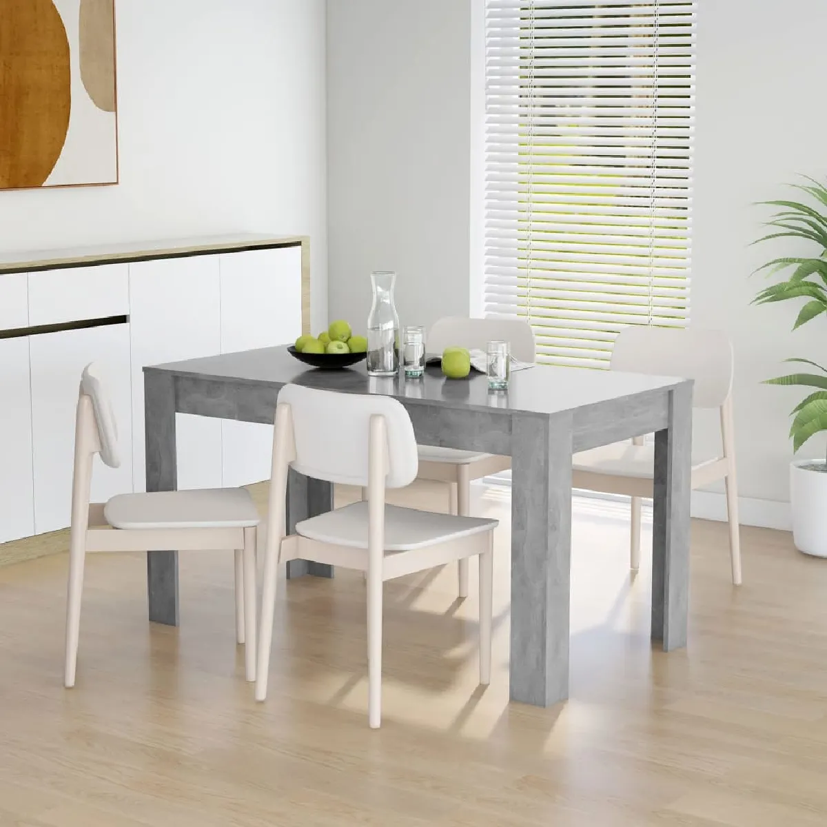 vidaXL Table de salle à manger Gris béton