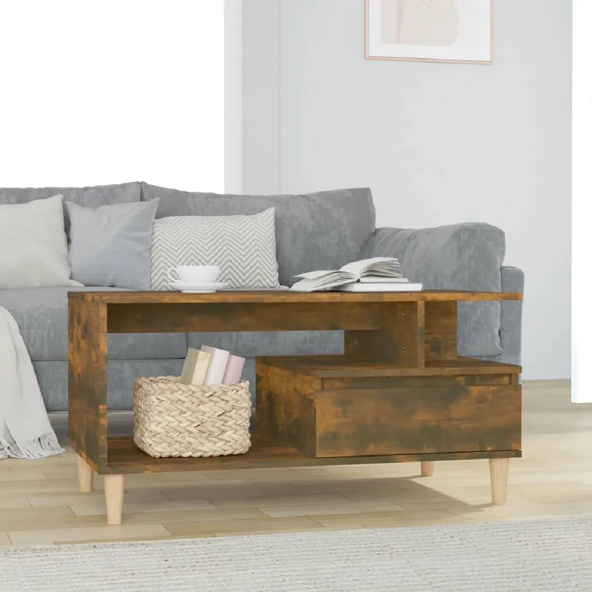 Meilleurs prix pour vidaXL Table basse 90x49x45 cm - Chêne fumé