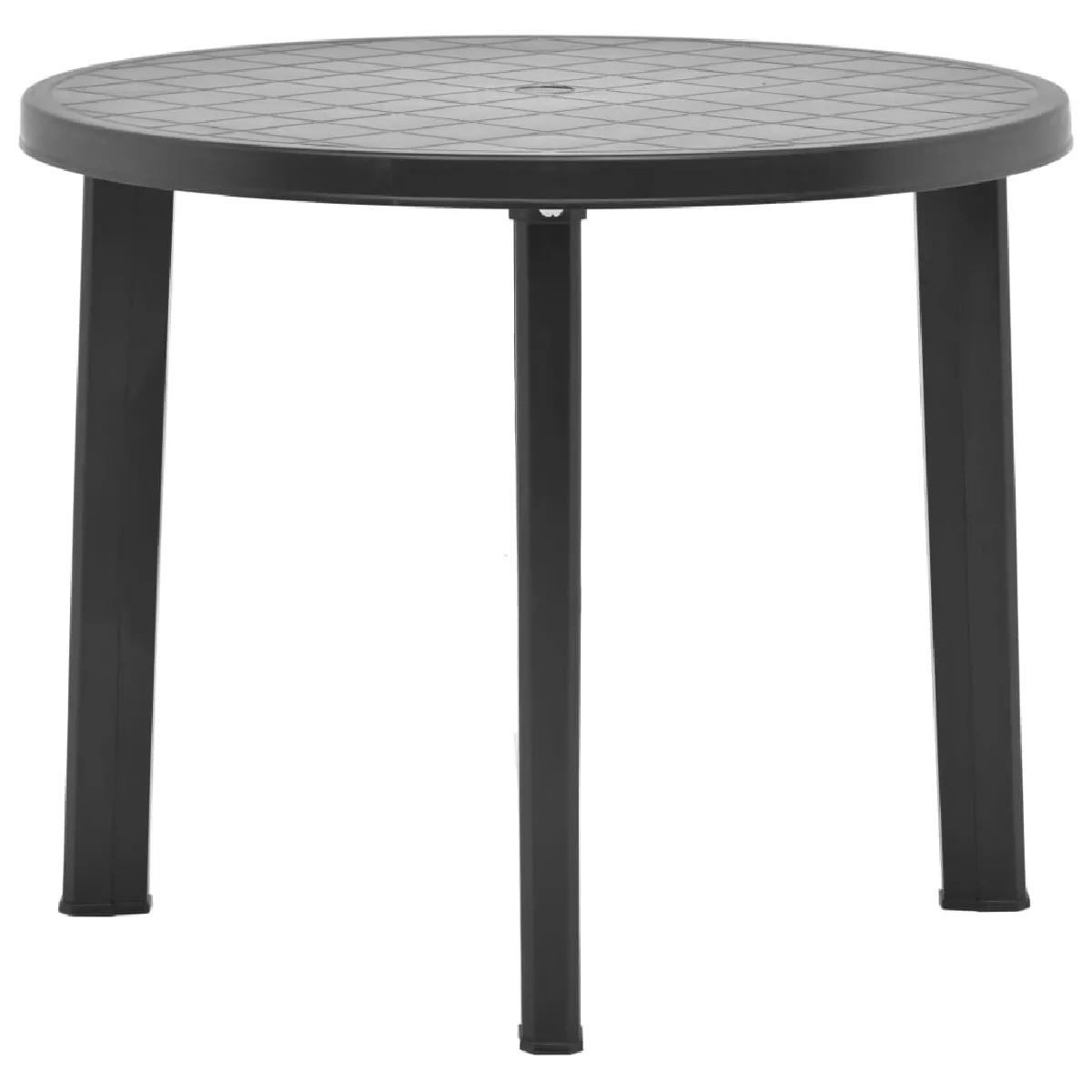 Vidaxl Table de jardin - Anthracite - Plastique - 89 cm - Résistante aux intempéries