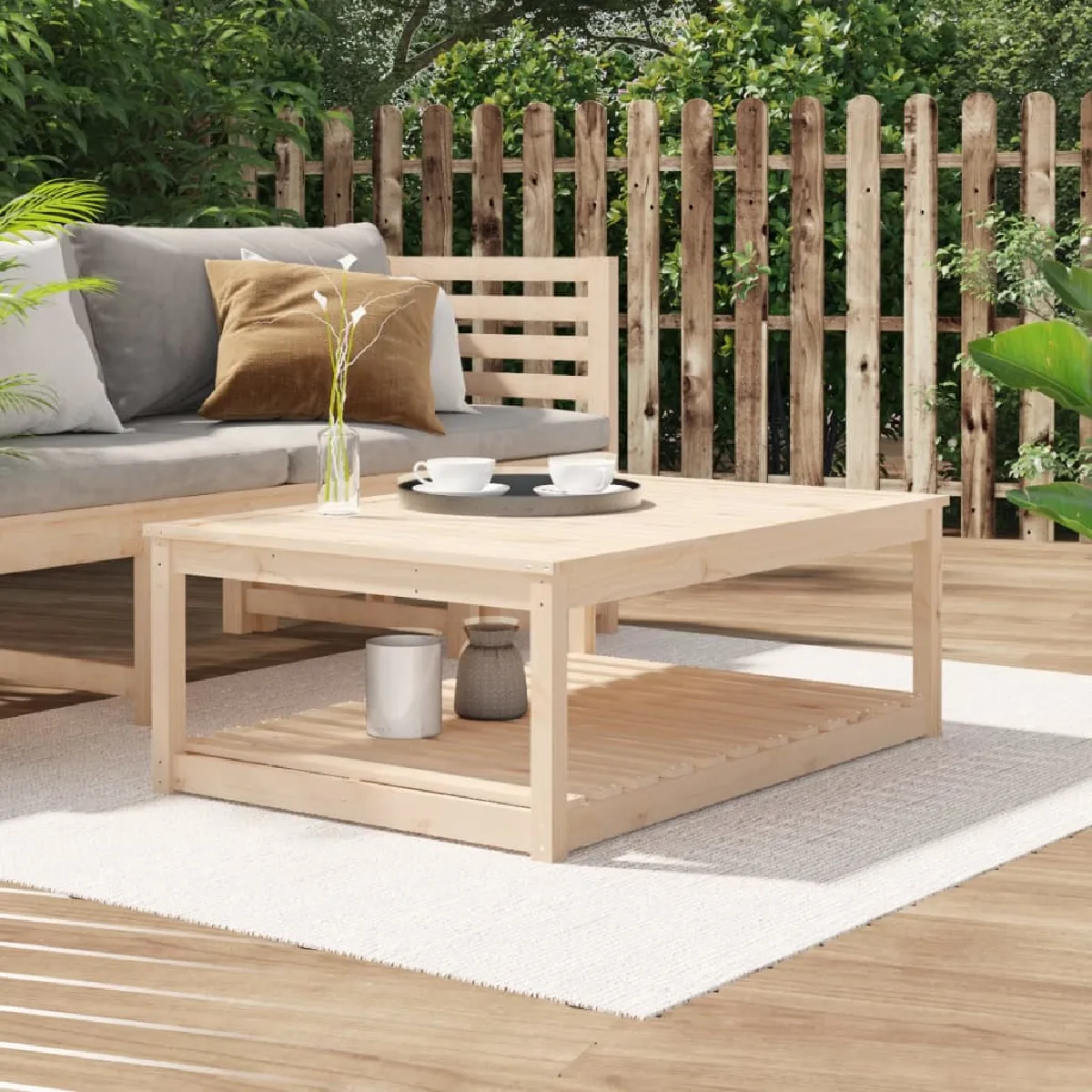 vidaXL Table de jardin Bois de Pin - vue 3