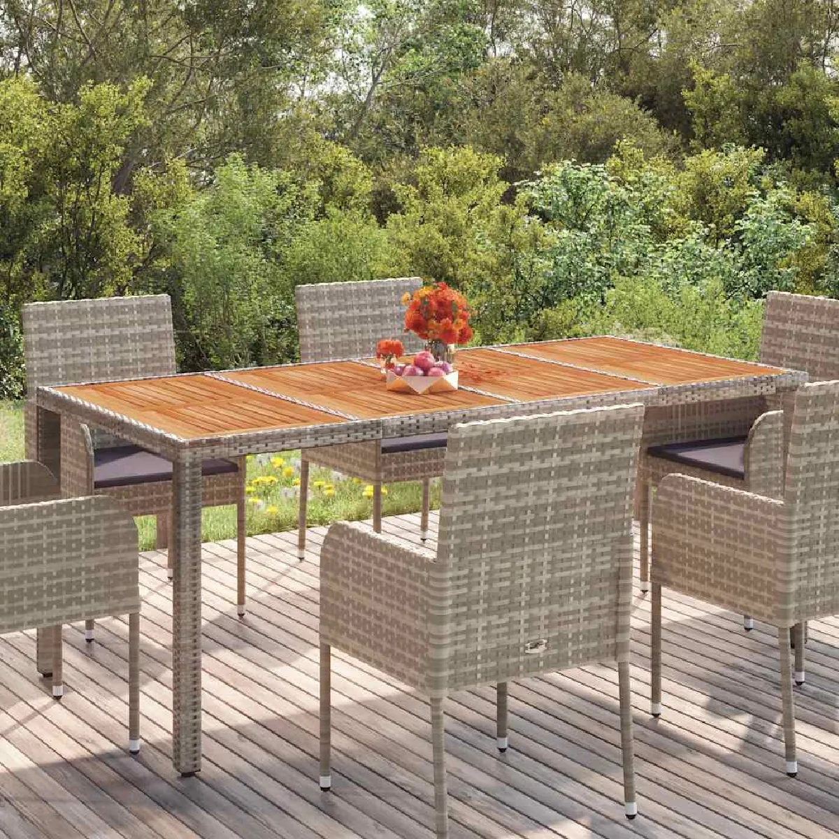 Vidaxl Gris Table De Jardin