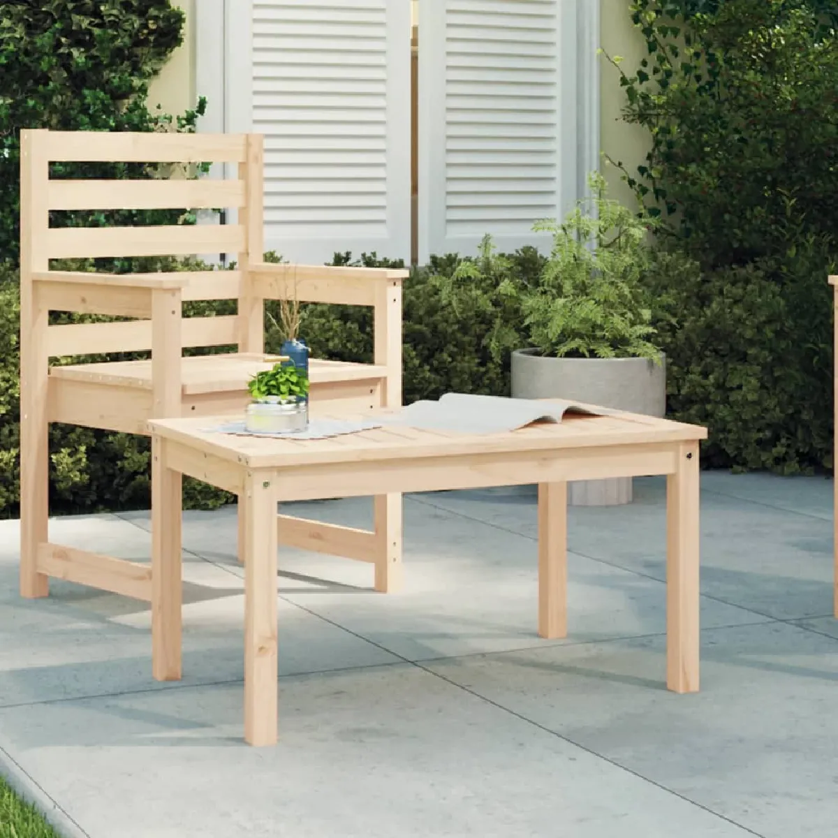 vidaXL Table de jardin Bois de Pin - vue 10